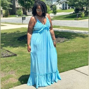Beautiful sky blue maxi dress